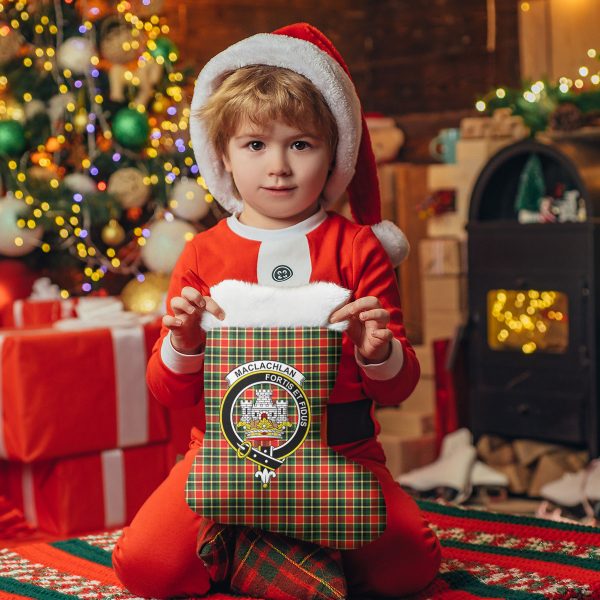 MacLachlan Hunting Modern Tartan Crest Christmas Stocking Online