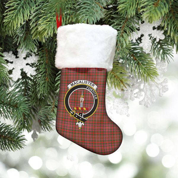 MacAlister Modern Tartan Crest Christmas Stocking Cheap - Image 5