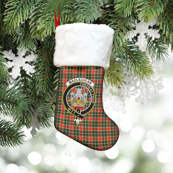 MacLachlan Hunting Modern Tartan Crest Christmas Stocking Online - Image 5