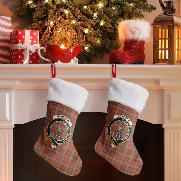 Morrison Red Ancient Tartan Crest Christmas Stocking Supply - Image 2