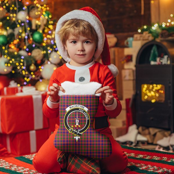 MacIntyre Modern Tartan Crest Christmas Stocking Supply