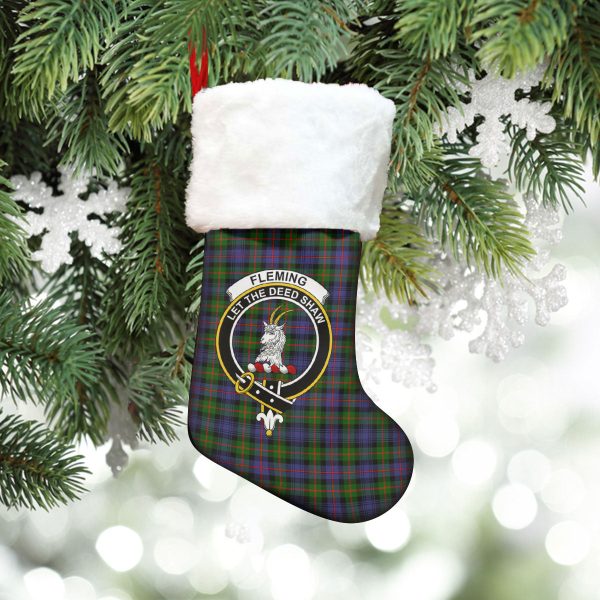 Fleming Tartan Crest Christmas Stocking Online - Image 5