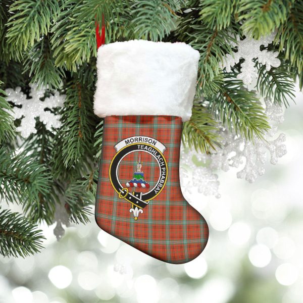 Morrison Red Ancient Tartan Crest Christmas Stocking Supply - Image 5