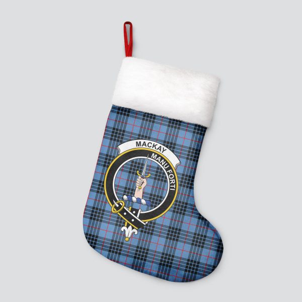 MacKay Blue Tartan Crest Christmas Stocking Cheap - Image 4