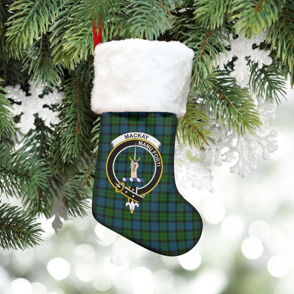 MacKay Modern Tartan Crest Christmas Stocking For Cheap - Image 5