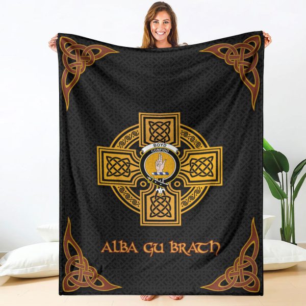 Boyd Crest Premium Blanket - Black Celtic Cross Style Supply