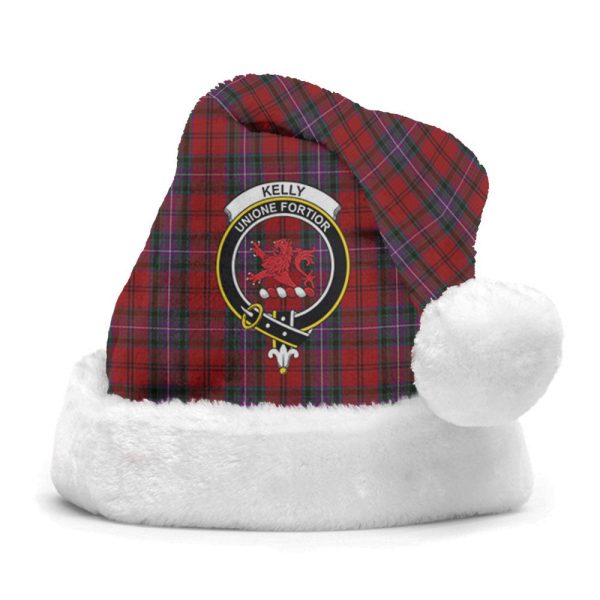 Kelly of Sleat Red Tartan Crest Christmas Hat For Sale