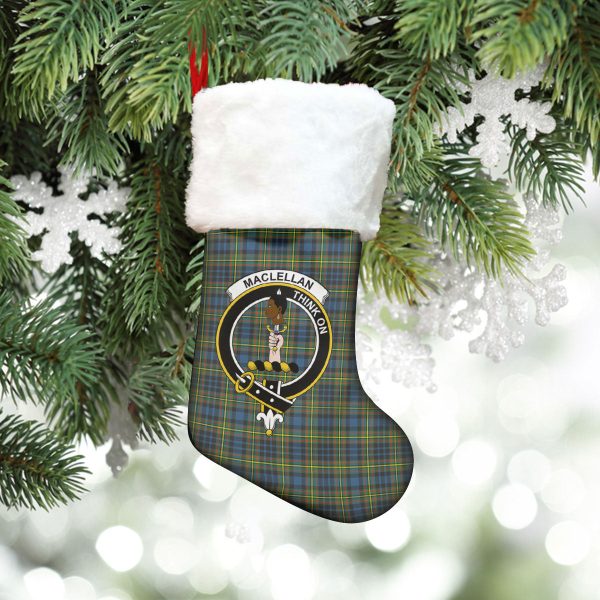 MacLellan Ancient Tartan Crest Christmas Stocking on Sale - Image 5