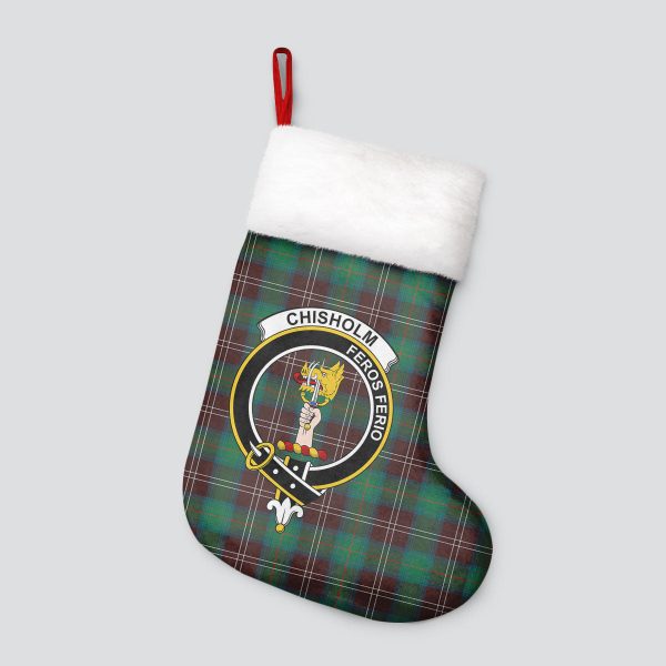 Chisholm Hunting Ancient Tartan Crest Christmas Stocking Discount - Image 4