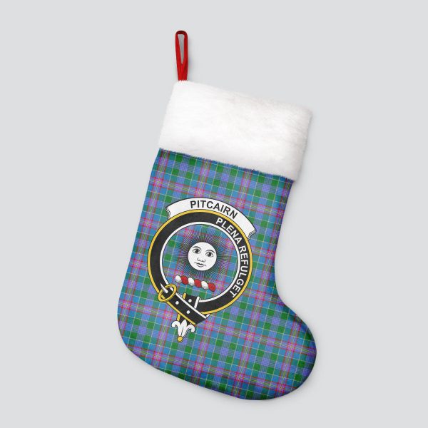 Pitcairn Hunting Tartan Crest Christmas Stocking Online now - Image 4