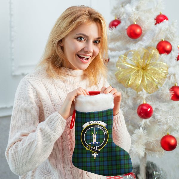 MacKay Modern Tartan Crest Christmas Stocking For Cheap - Image 3