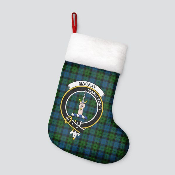 MacKay Modern Tartan Crest Christmas Stocking For Cheap - Image 4