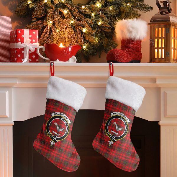MacDougall Modern Tartan Crest Christmas Stocking Online Sale - Image 2