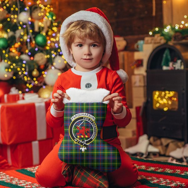 Farquharson Modern Tartan Crest Christmas Stocking For Discount