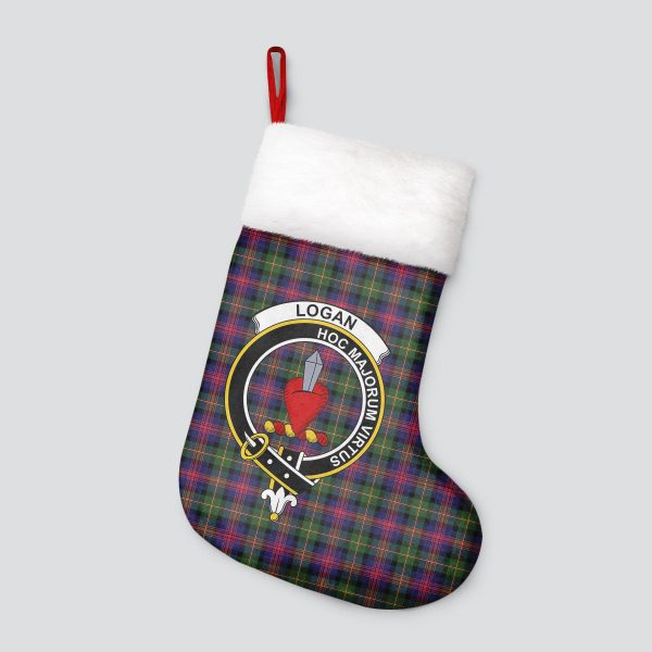 Logan Modern Tartan Crest Christmas Stocking Online now - Image 4