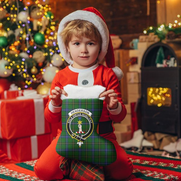 Henderson Modern Tartan Crest Christmas Stocking Hot on Sale