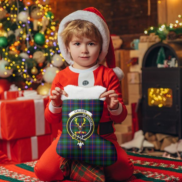 Calder Tartan Crest Christmas Stocking For Cheap
