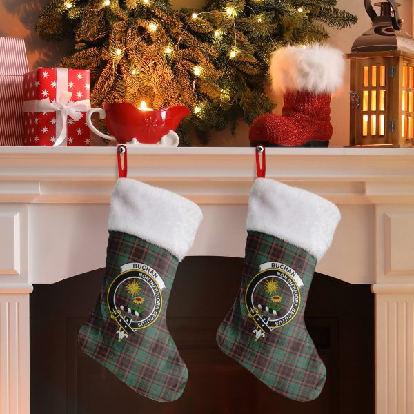 Buchan Ancient Tartan Crest Christmas Stocking on Sale - Image 2