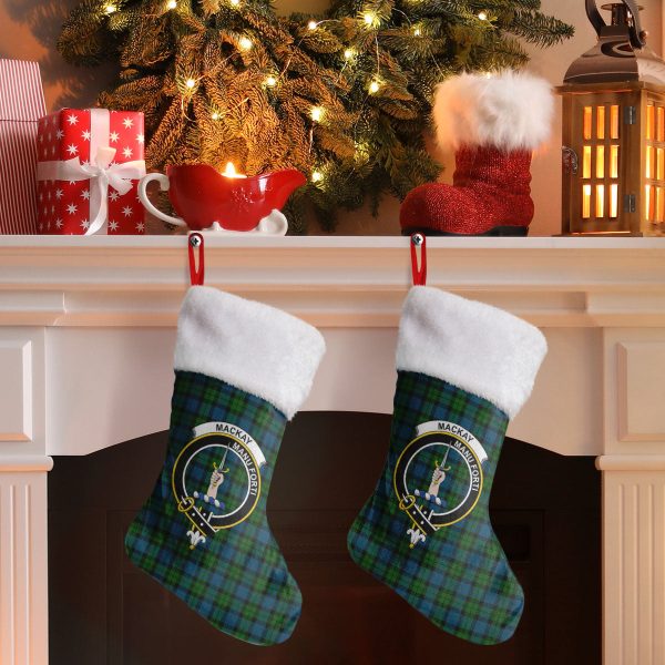 MacKay Modern Tartan Crest Christmas Stocking For Cheap - Image 2