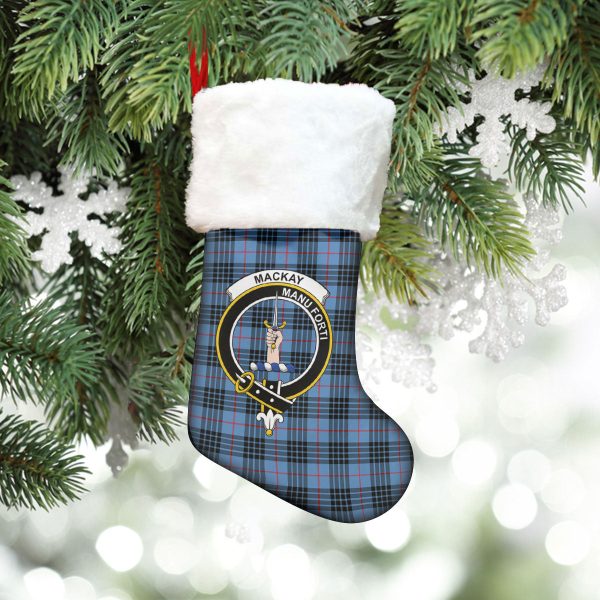 MacKay Blue Tartan Crest Christmas Stocking Cheap - Image 5