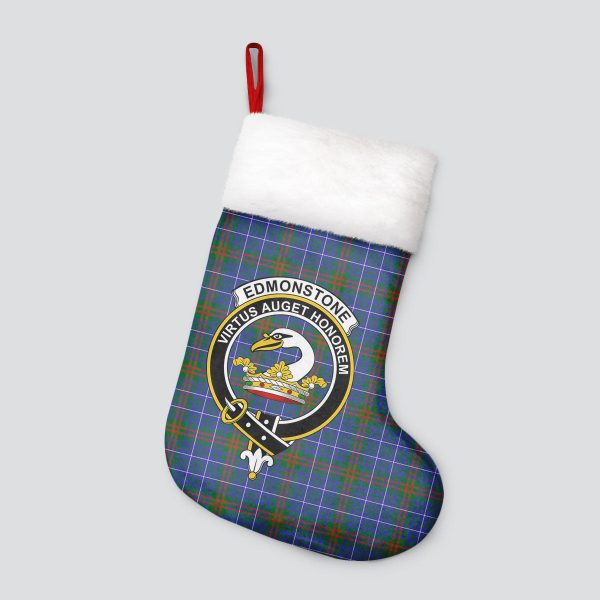 Edmonstone Tartan Crest Christmas Stocking For Cheap - Image 4