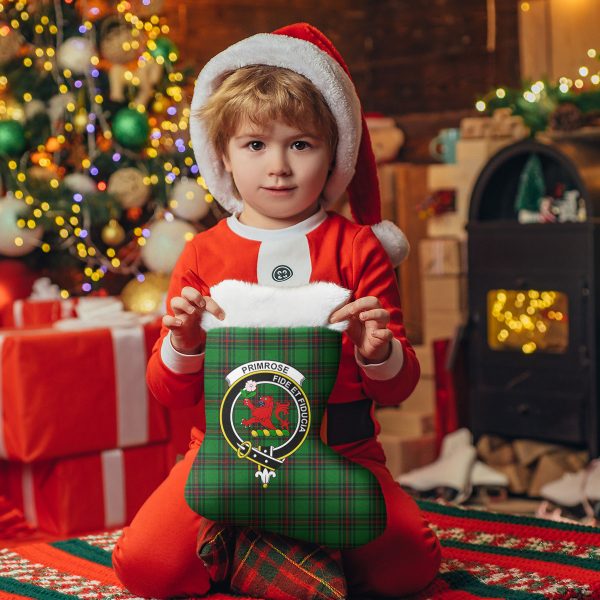 Primrose Tartan Crest Christmas Stocking Discount