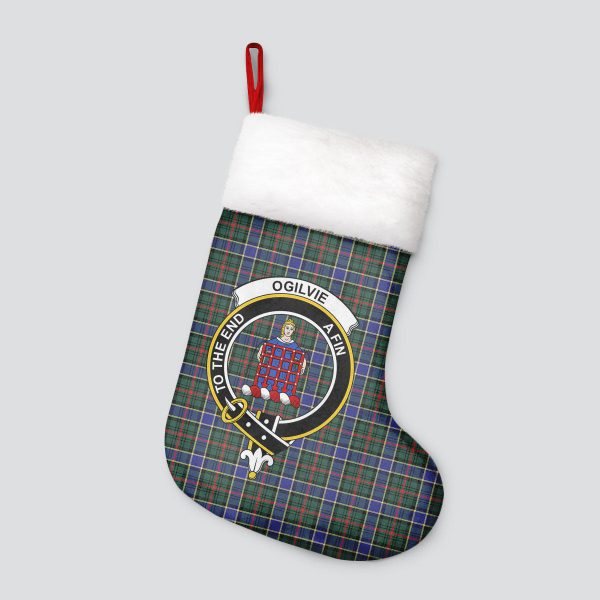 Ogilvie Hunting Modern Tartan Crest Christmas Stocking Cheap - Image 4