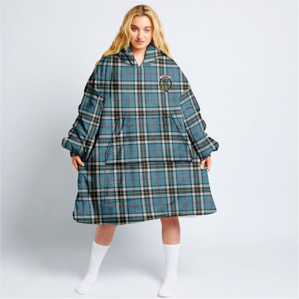 Thomson Blue Tartan Hoodie Blanket on Sale