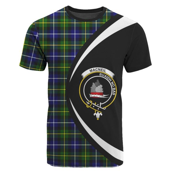 MacNeil of Barra Modern Tartan Crest T-shirt - Circle Style Discount