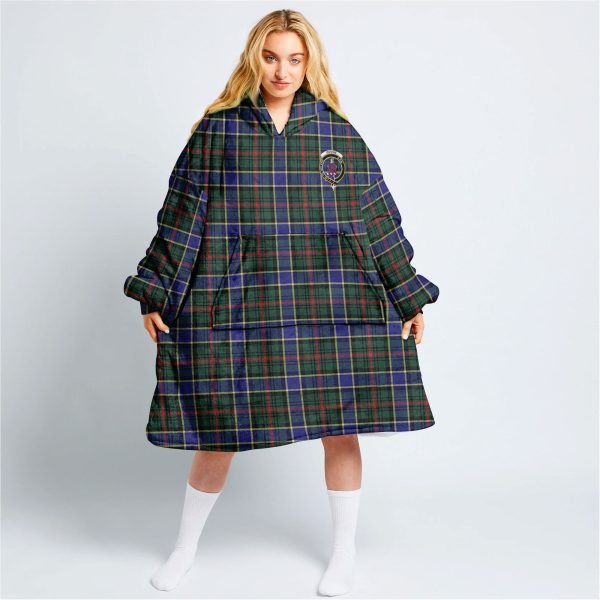 Ogilvie Hunting Modern Tartan Hoodie Blanket For Sale