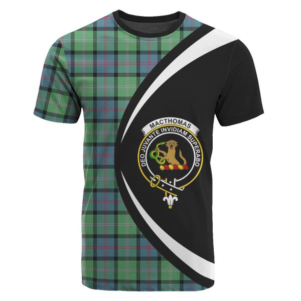 MacThomas Ancient Tartan Crest T-shirt - Circle Style For Sale