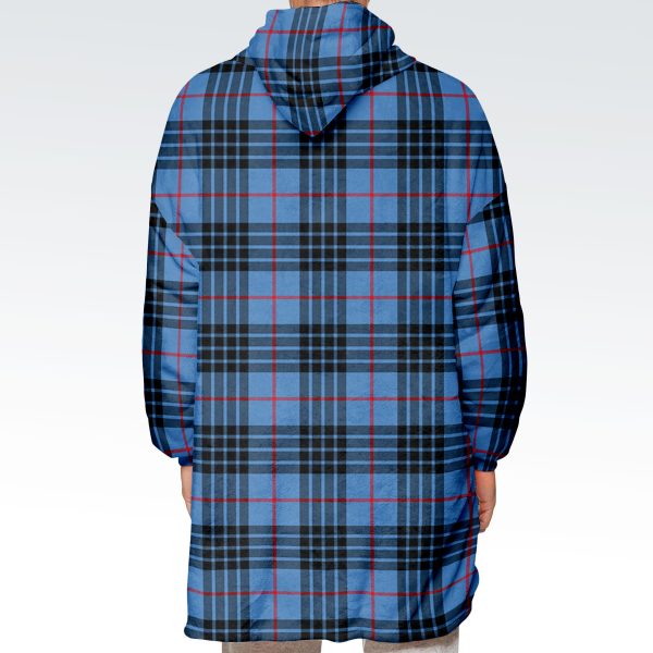 MacKay Blue Tartan Hoodie Blanket For Discount - Image 3