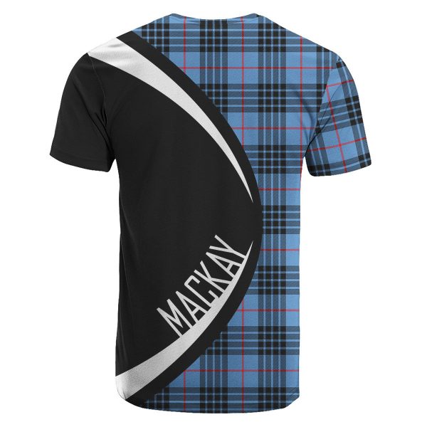 MacKay Blue Tartan Crest T-shirt - Circle Style Discount - Image 2