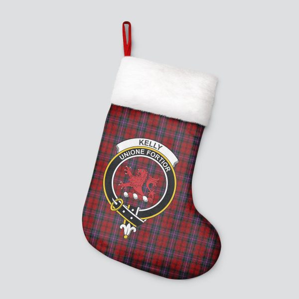 Kelly of Sleat Red Tartan Crest Christmas Stocking For Discount - Image 4