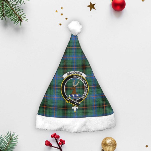 Davidson Ancient Tartan Crest Christmas Hat For Sale - Image 3