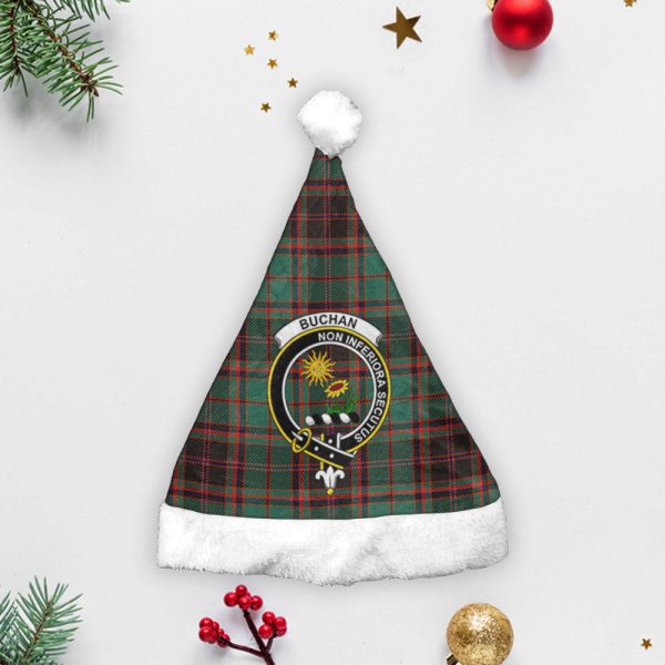 Buchan Ancient Tartan Crest Christmas Hat For Discount - Image 3