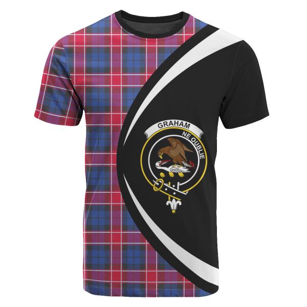 Graham of Menteith Red Tartan Crest T-shirt - Circle Style Cheap