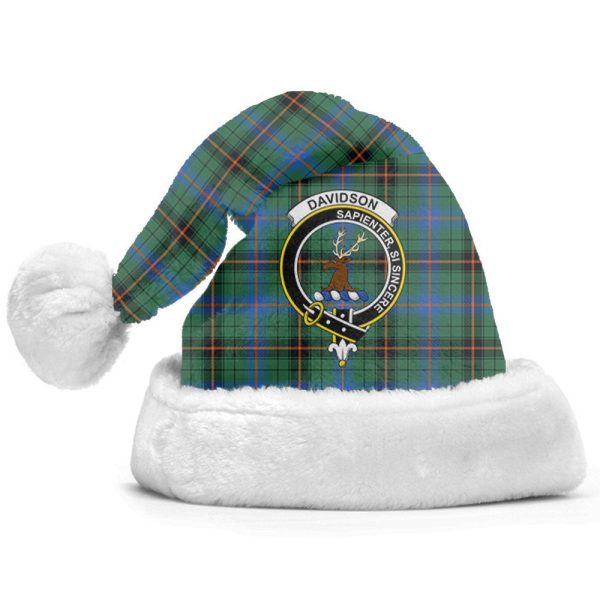 Davidson Ancient Tartan Crest Christmas Hat For Sale - Image 2