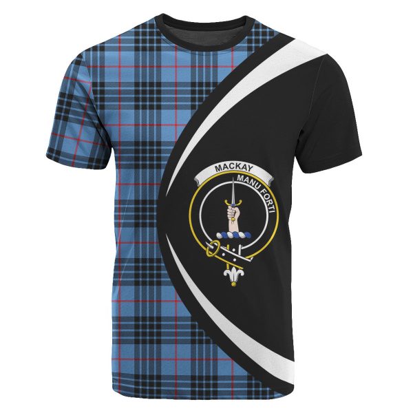 MacKay Blue Tartan Crest T-shirt - Circle Style Discount