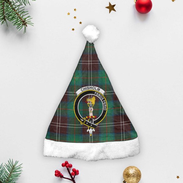 Chisholm Hunting Ancient Tartan Crest Christmas Hat Online Sale - Image 3