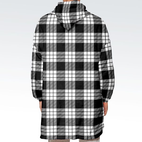 MacFarlane Black _ White Tartan Hoodie Blanket Supply - Image 3