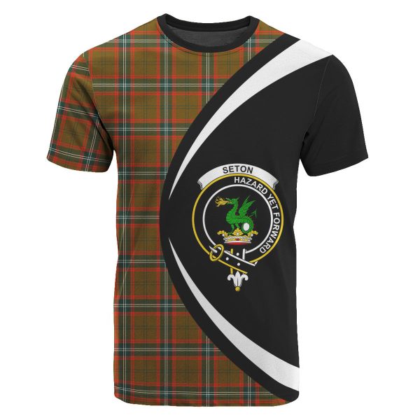 Seton Hunting Modern Tartan Crest T-shirt - Circle Style Sale