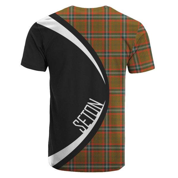 Seton Hunting Modern Tartan Crest T-shirt - Circle Style Sale - Image 2
