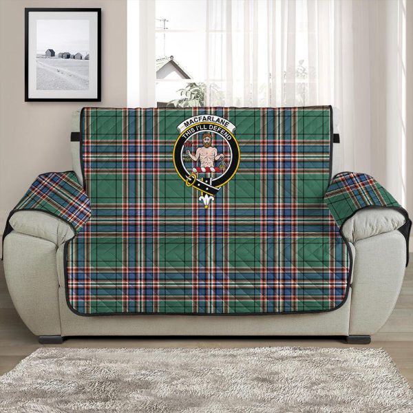 MacFarlane Black & White Ancient Tartan Crest Sofa Protector Cheap - Image 2