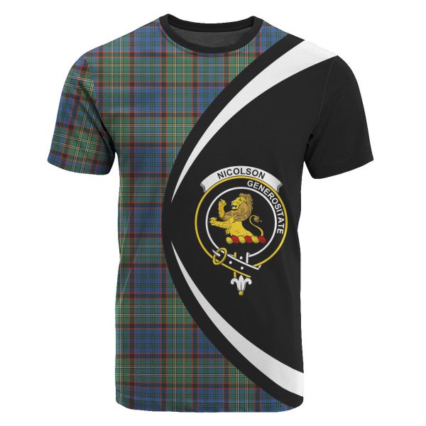 Nicolson Hunting Ancient Tartan Crest T-shirt - Circle Style Discount